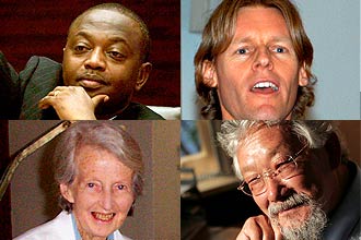 René Ngongo, Alyn Ware, Catherine Hamlin e David Suzuki, que ganharam o Right Livelihood Award, considerado "Nobel alternativo"